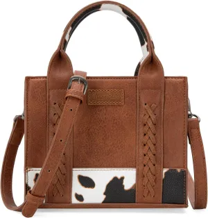 Wrangler Mini Tote Bag for Women Cow Print Western Crossbody Purse