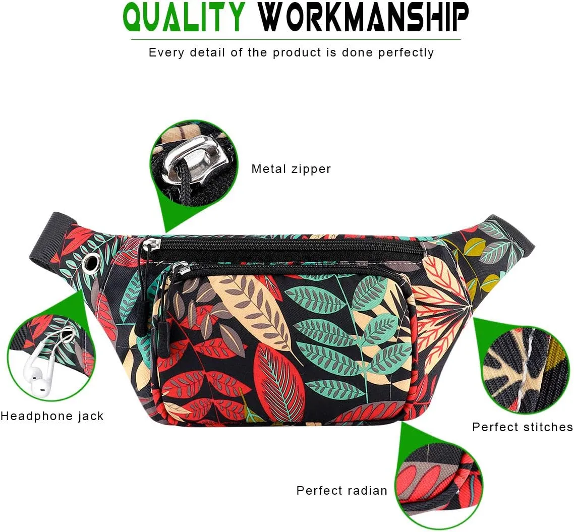 XEYOU Unisex Running Waist Pack with Adjustable Buckles, Lightweight Waist Bag for Sports, Hiking, Dog Walking Fanny Pack Belt Can Hold Passport, Money, Cellphone