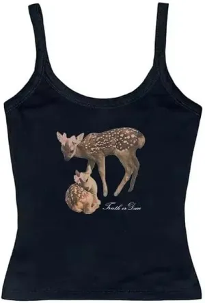 y2k Clothes Cute Cami Tops for Women Girls Aesthetic Crop Tops Coquette Cutecore Country Concert Tops Spaghetti Strap