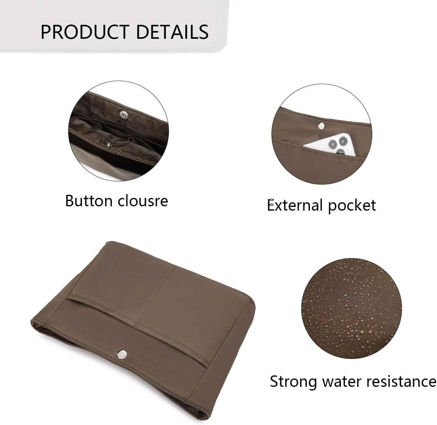 YONEBN waterproof Storage Bag Lightweight Large Capacity nylon Bag Inner Bag Handbag Organizer