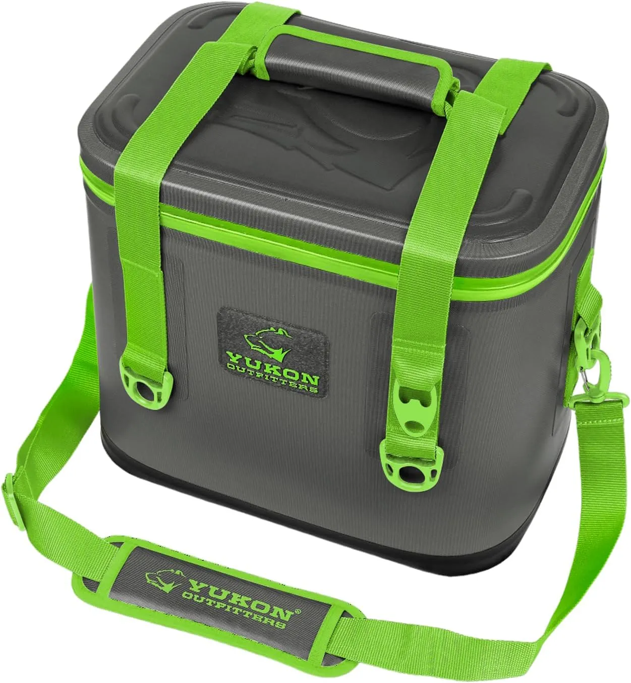 Yukon Outfitters 30 Can Tech Cooler Bag, 54-Liter Durable TRU Welded Leakproof Insulated Outdoor Camping Boating Meal & Drink Lunchbox w/Airtight Zippers, Padded Carry Handle & Shoulder Strap