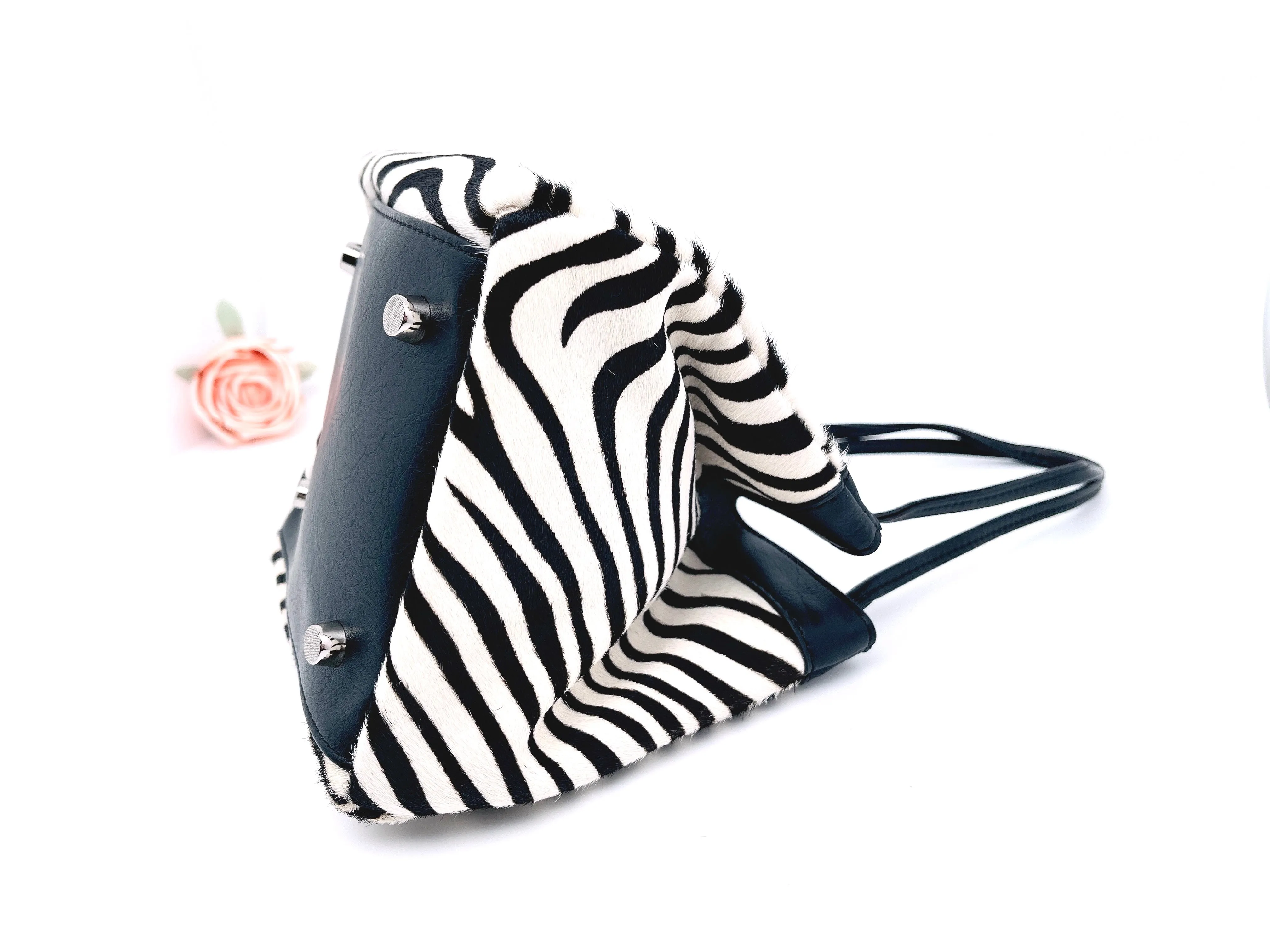 Zebra Calf Fur Bucket Bag