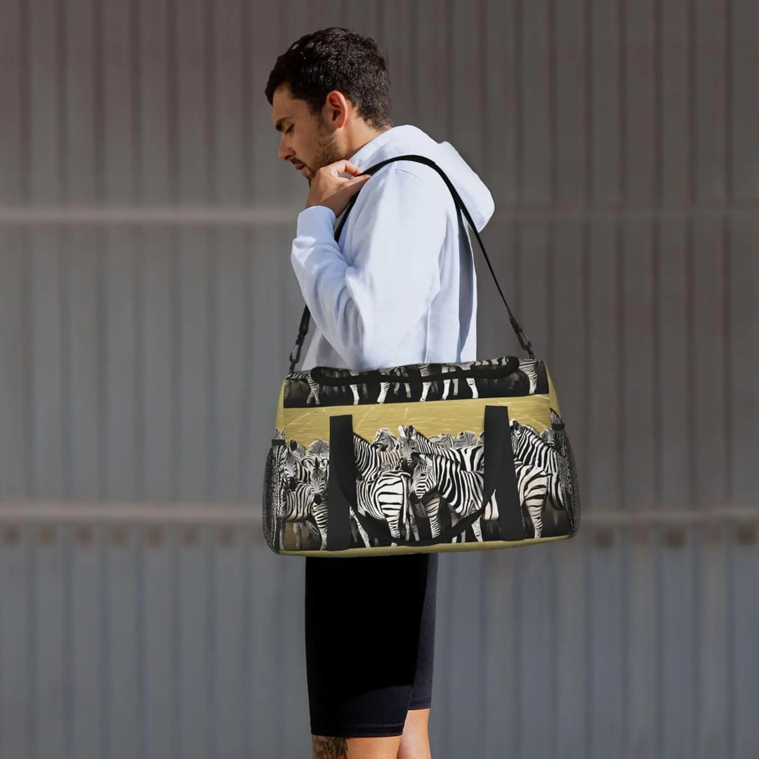 Zebra Racetrack Durable Portable Crossbody Travel Bag, A Good Companion For Long-Distance Travel