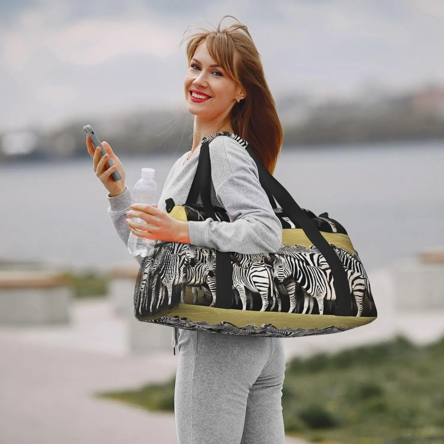 Zebra Racetrack Durable Portable Crossbody Travel Bag, A Good Companion For Long-Distance Travel