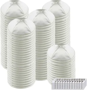 Zion Judaica Deluxe Satin Kippot Bulk Packs Kippas or Single Kippah Includeds Free Kipa Clips