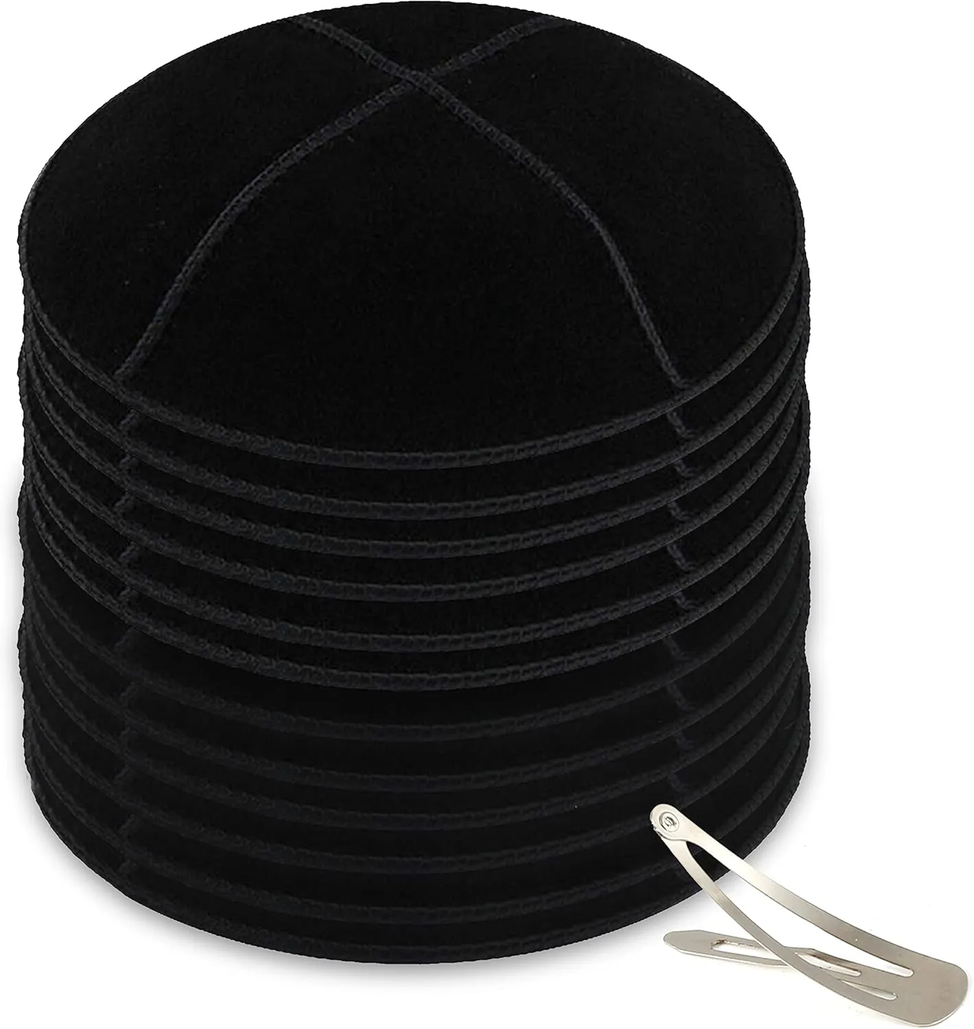 Zion Judaica Genuine Suede Kippot Bulk Packs or Single Pieces Clips Included