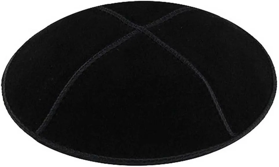 Zion Judaica Genuine Suede Kippot Bulk Packs or Single Pieces Clips Included