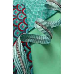 Zipper Tape - Teal Stripe