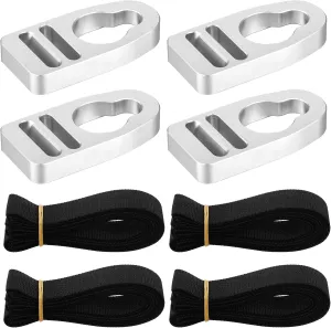 Zonon 4 Sets Aluminum Kayak Seat Repair Kit Kayak Seat Buckles Clips and Strap Replacement Button Type Straps Repair Clip Parts Kayak Accessories Compatible with Kayak Seat