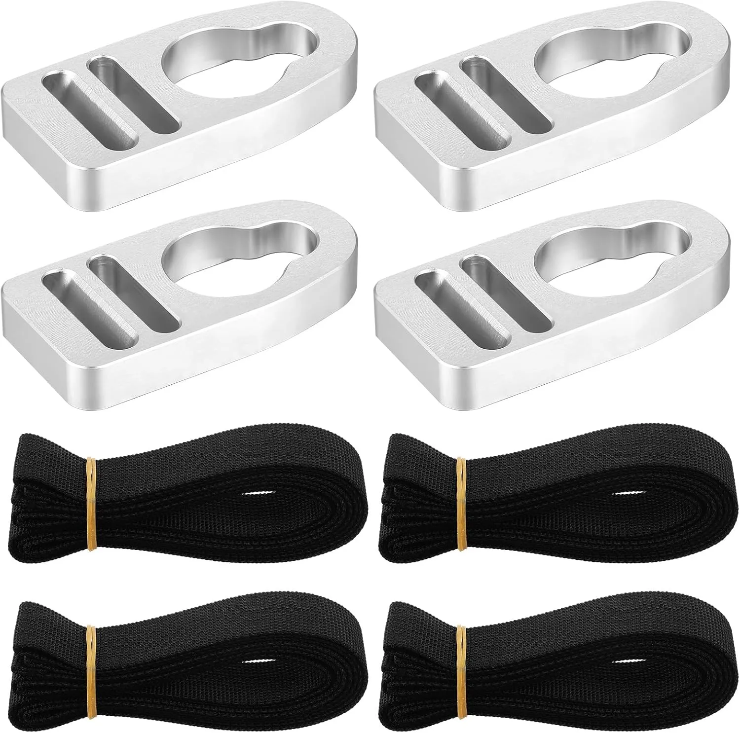 Zonon 4 Sets Aluminum Kayak Seat Repair Kit Kayak Seat Buckles Clips and Strap Replacement Button Type Straps Repair Clip Parts Kayak Accessories Compatible with Kayak Seat